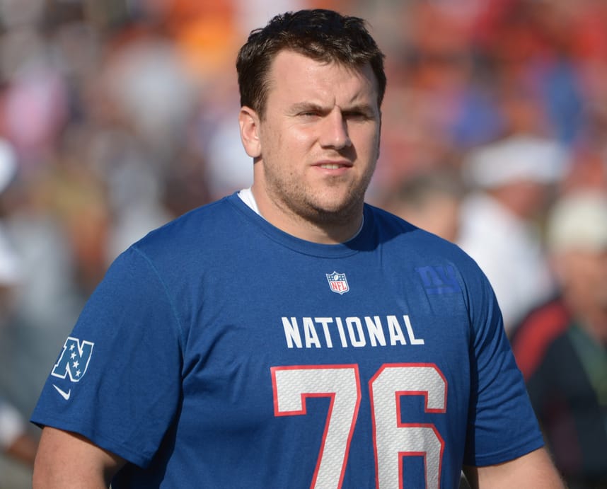 Jan 26, 2013, Honolulu, HI, USA; New York Giants guard Chris Snee (76) at Ohana Day for the 2013 Pro Bowl at Aloha Stadium. Mandatory Credit: Kirby Lee-USA TODAY Sports