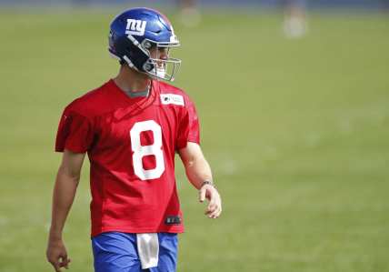 New York Giants rookie quarterback, Daniel Jones during voluntary OTAs.