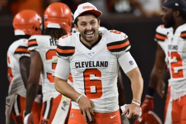 New York Giants rookie QB Daniel Jones called a "loser" by Baker Mayfield of the Cleveland Browns.