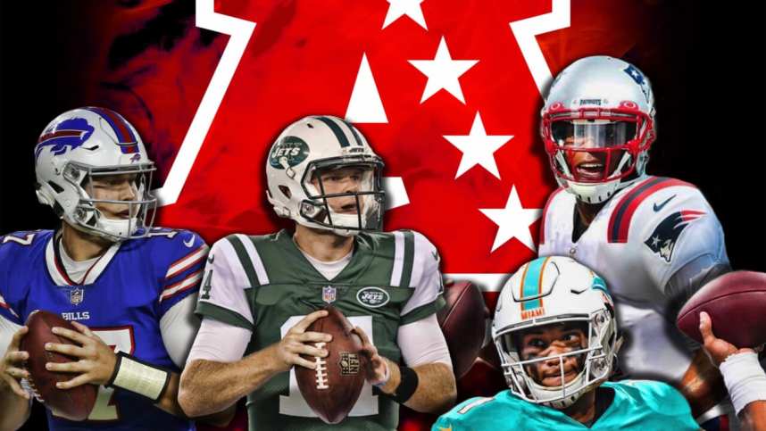 New York Jets, Miami Dolphins, Buffalo Bills, New England Patriots, Sam Darnold, Tua Tagaviola, Cam Newton