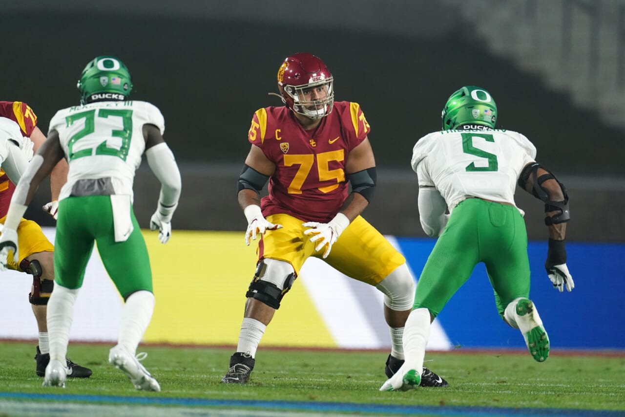 Should the New York Giants consider drafting USC’s Alijah Vera-Tucker in round one?