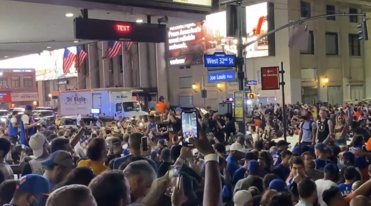 Bedlam in Gotham: Knicks fans celebrate first playoff win in 8 years