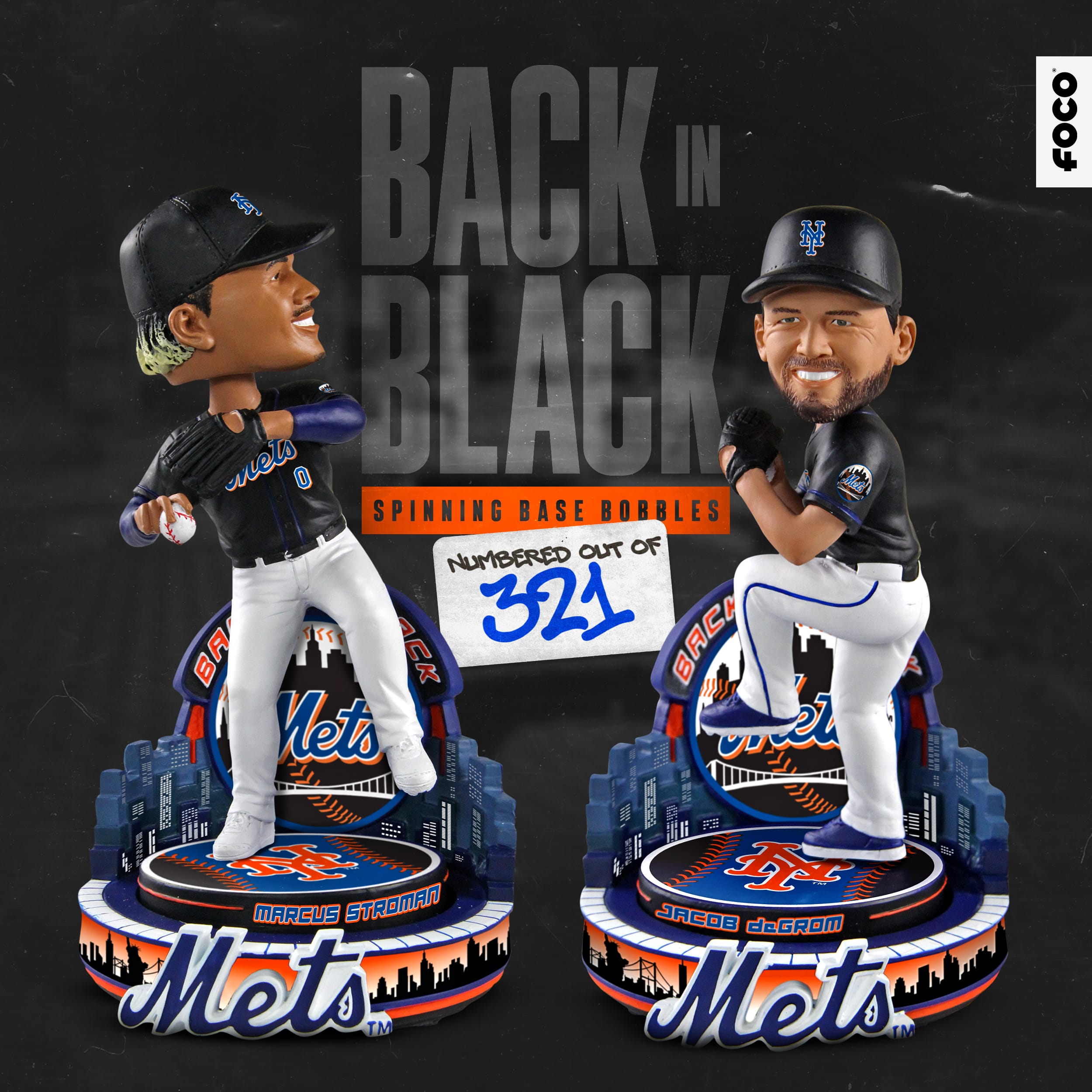 FOCO Releases New York Mets Black Jersey Bobbleheads