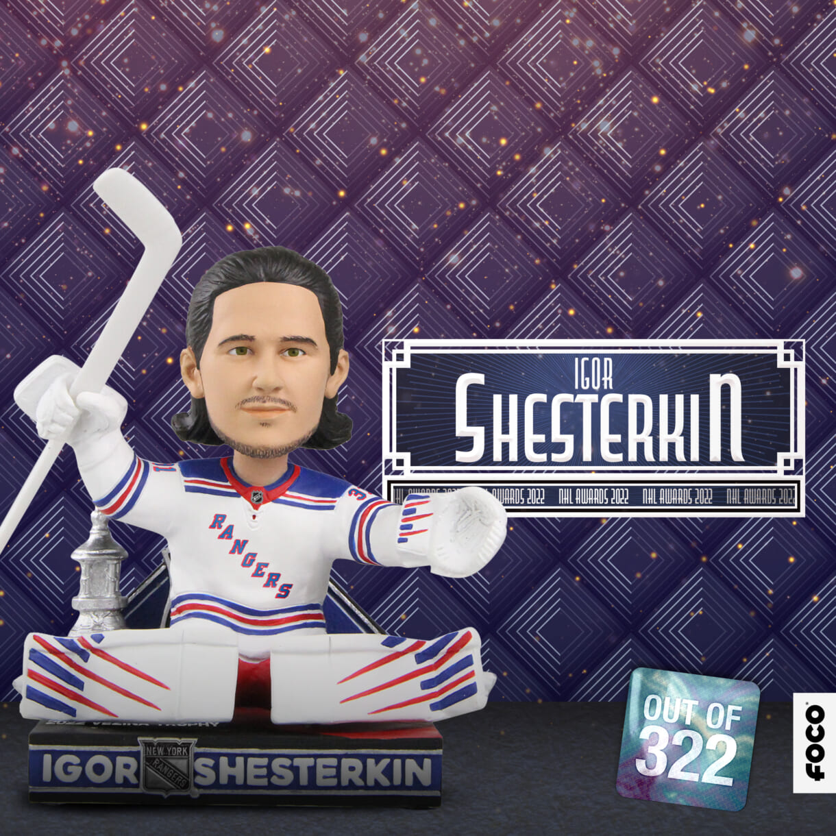 Foco releases an Igor Shesterkin Vezina Trophy Bobblehead