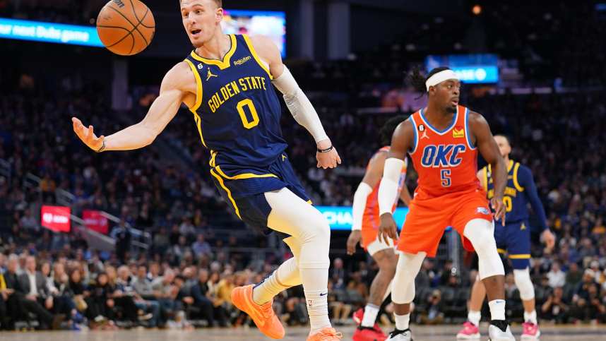 NBA: Oklahoma City Thunder at Golden State Warriors, knicks, donte divincenzo