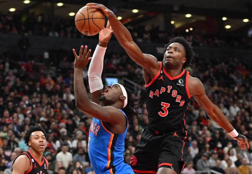 NBA: Oklahoma City Thunder at Toronto Raptors, knicks, og anunoby