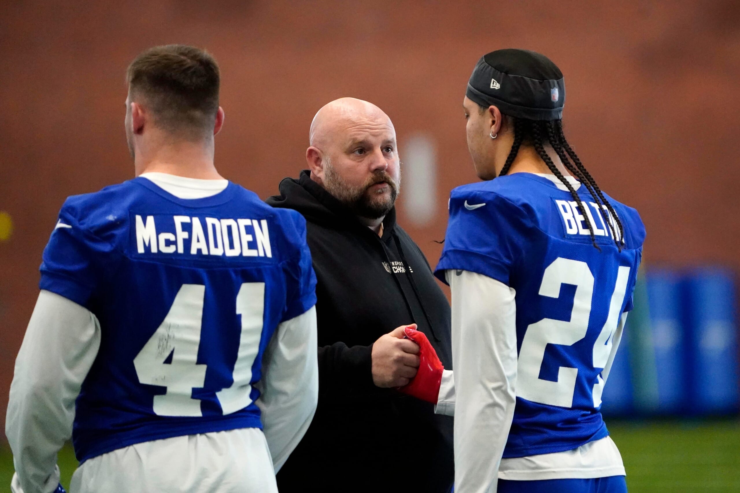 New York Giants, NYG, Giants, Dane Belton, Micah McFadden, Brian Daboll