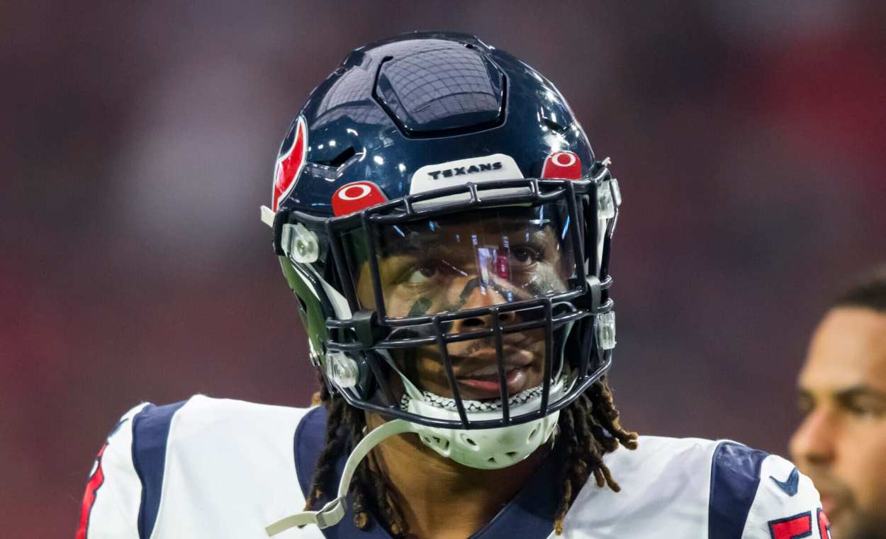 Houston Texans linebacker Christian Kirksey (58) against the Arizona Cardinals at State Farm Stadium (New York Giants)