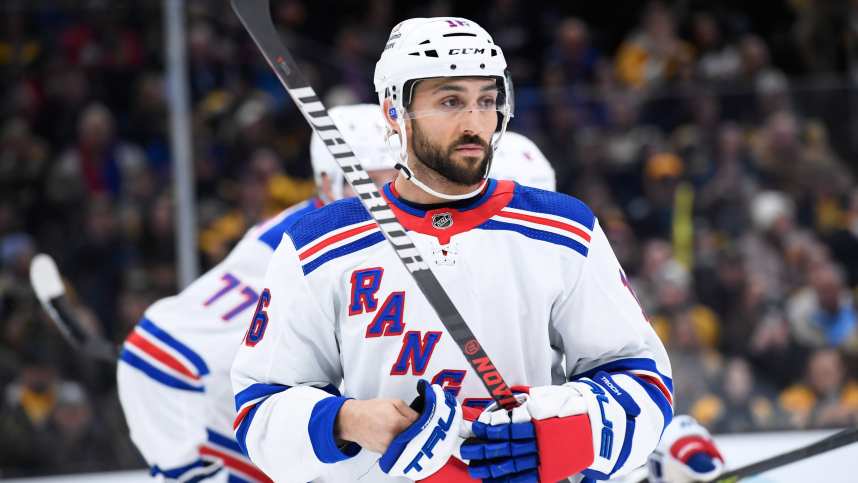 New York Rangers center Vincent Trocheck (16) during the first period against the Boston Bruins at TD Garden
