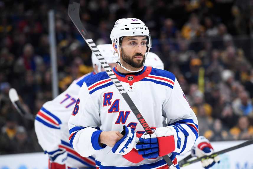 New York Rangers center Vincent Trocheck (16) during the first period against the Boston Bruins at TD Garden