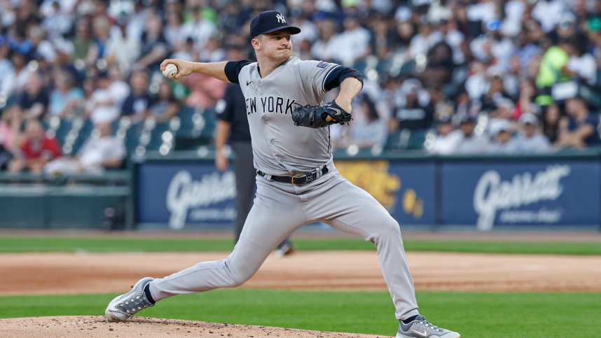 mlb: new york yankees at chicago white sox, clarke schmidt