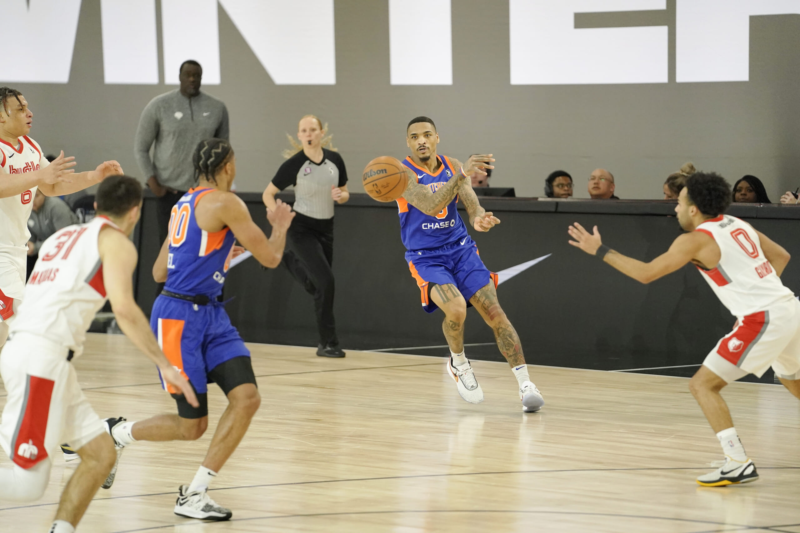 NBA: G League-Showcase Cup-Memphis Hustle at Westchester Knicks, Obadiah Noel