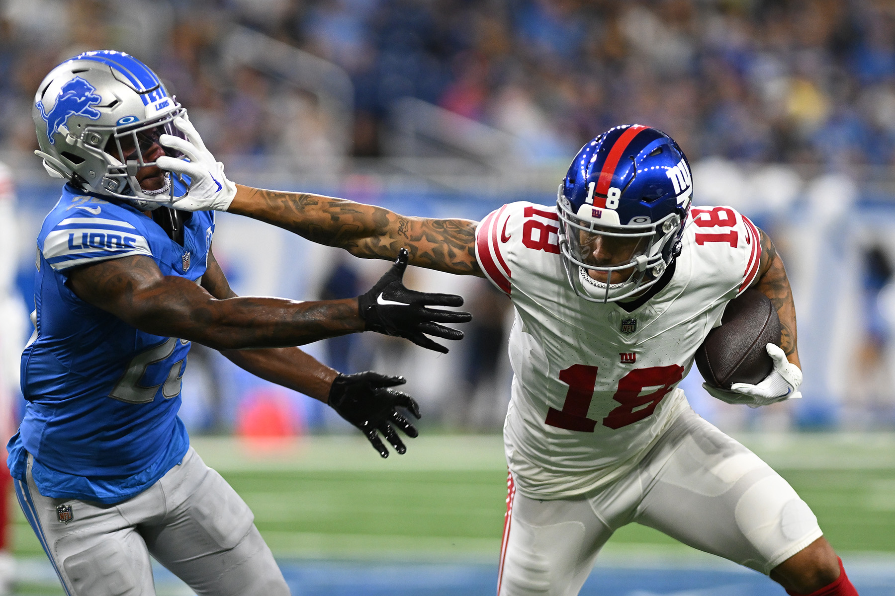 Giants lions preseason score final second game gregory shamus getty