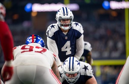 Dallas Cowboys quarterback Dak Prescott (4) in action during the game between the Dallas Cowboys and the New York Giants