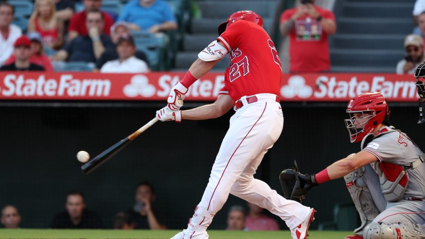 mlb: cincinnati reds at los angeles angels, yankees, mike trout