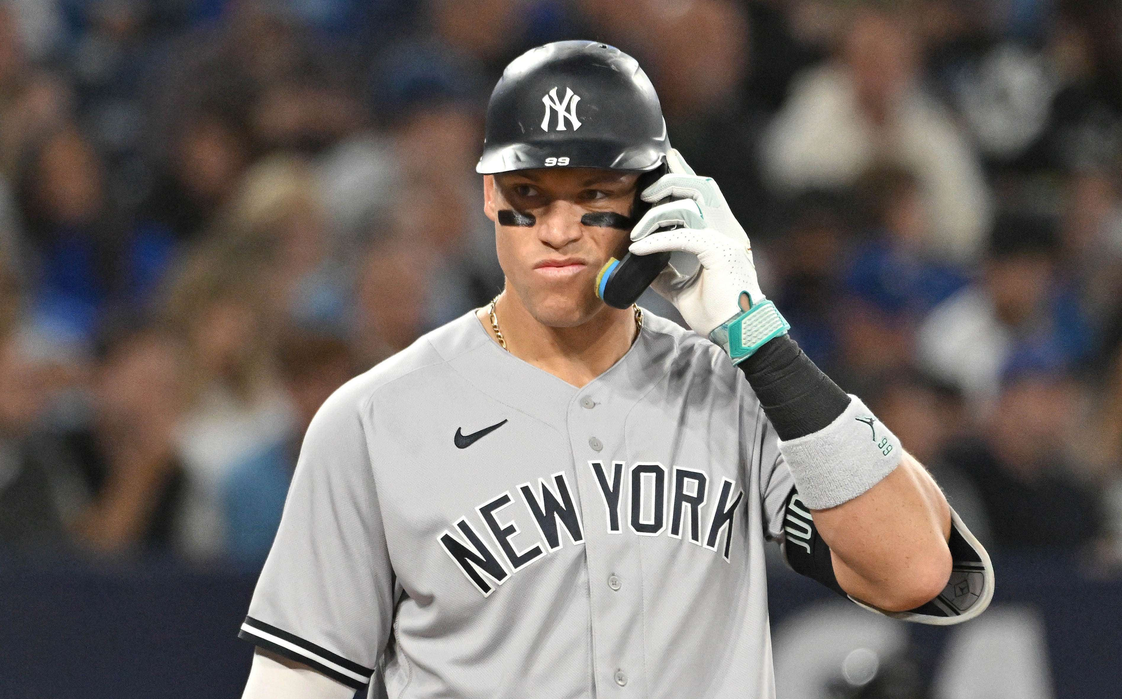 mlb: new york yankees at toronto blue jays, aaron judge