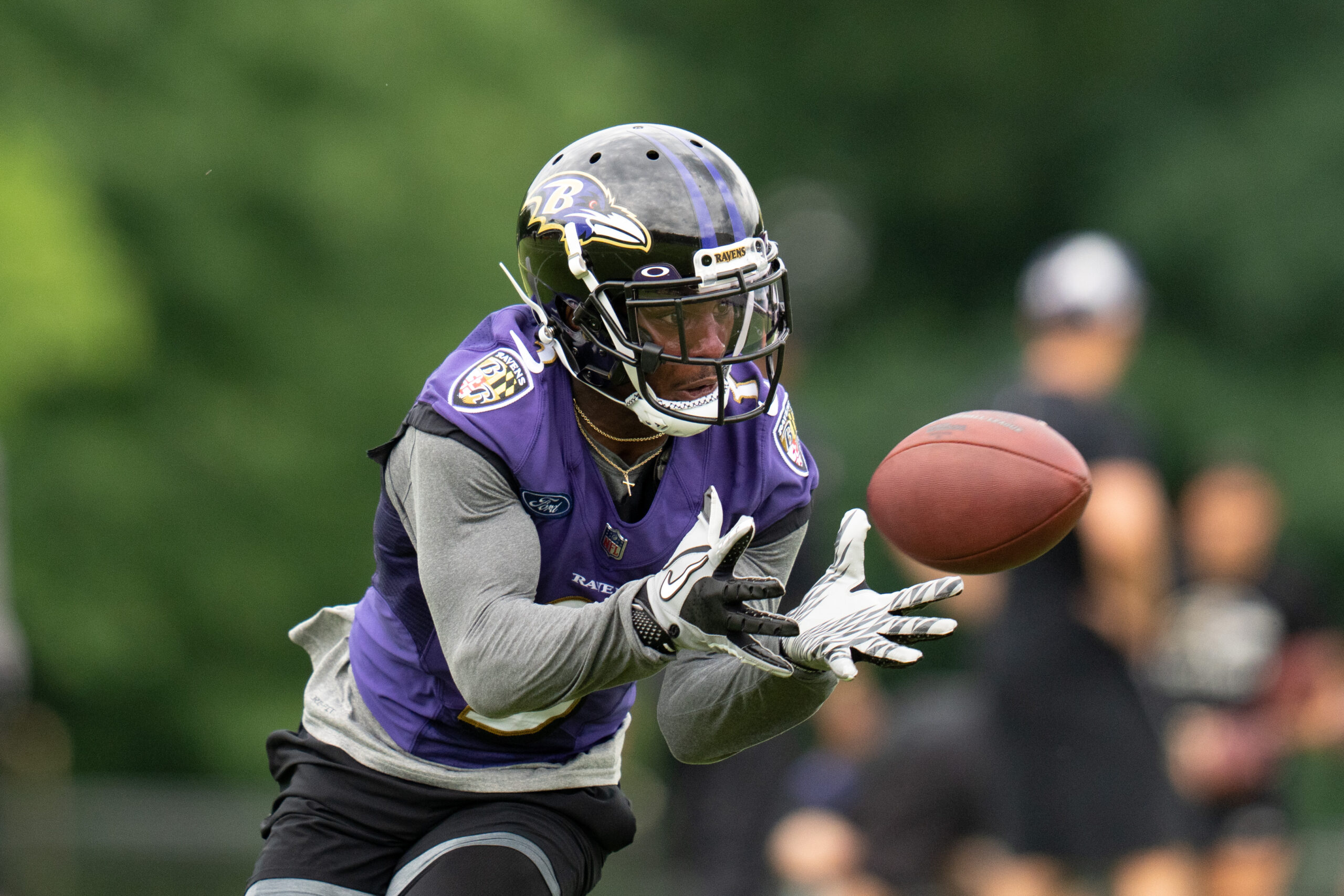 nfl: baltimore ravens training camp, james proche, new york giants