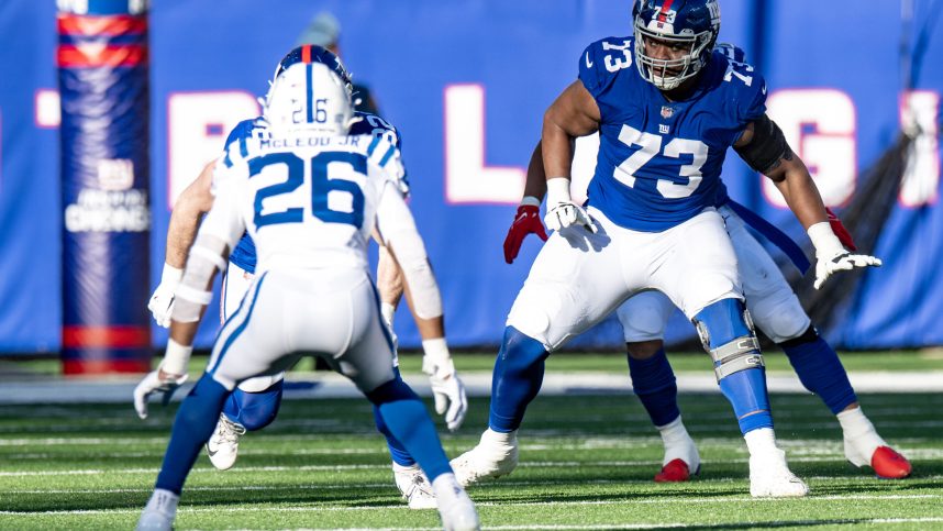 nfl: indianapolis colts at new york giants, evan neal