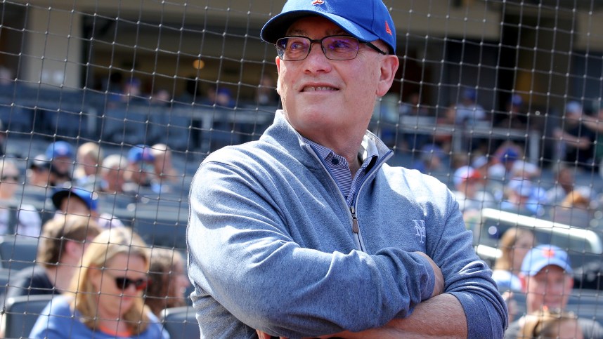 New York Mets owner Steve Cohen on the field before a game against the Cincinnati Reds at Citi Field