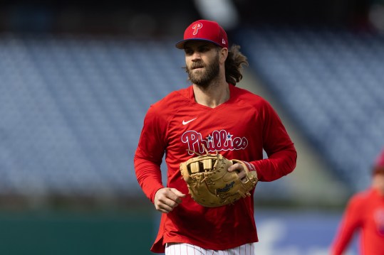 mlb: nlcs-philadelphia phillies workouts, yankees, bryce harper