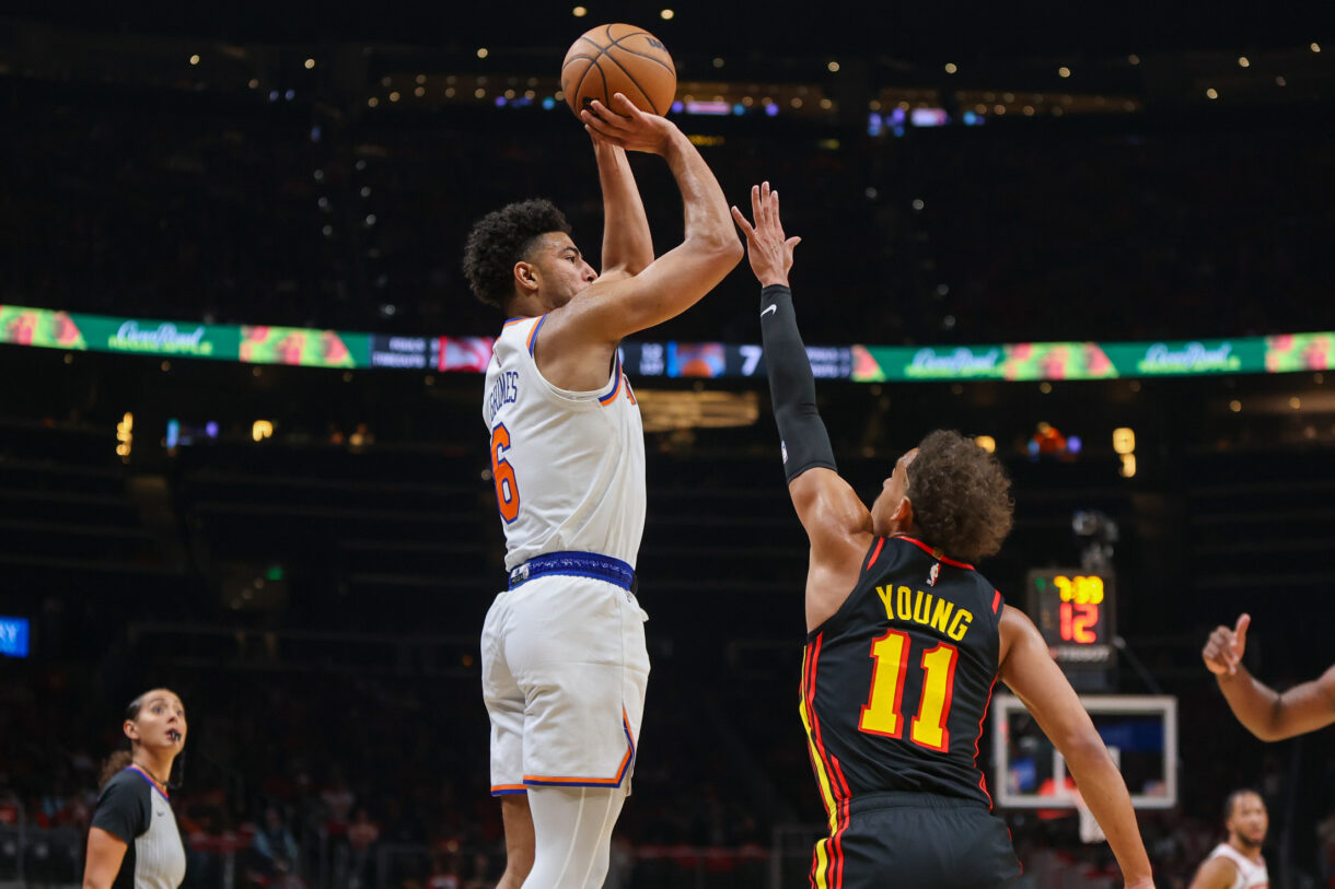 nba: new york knicks at atlanta hawks, quentin grimes