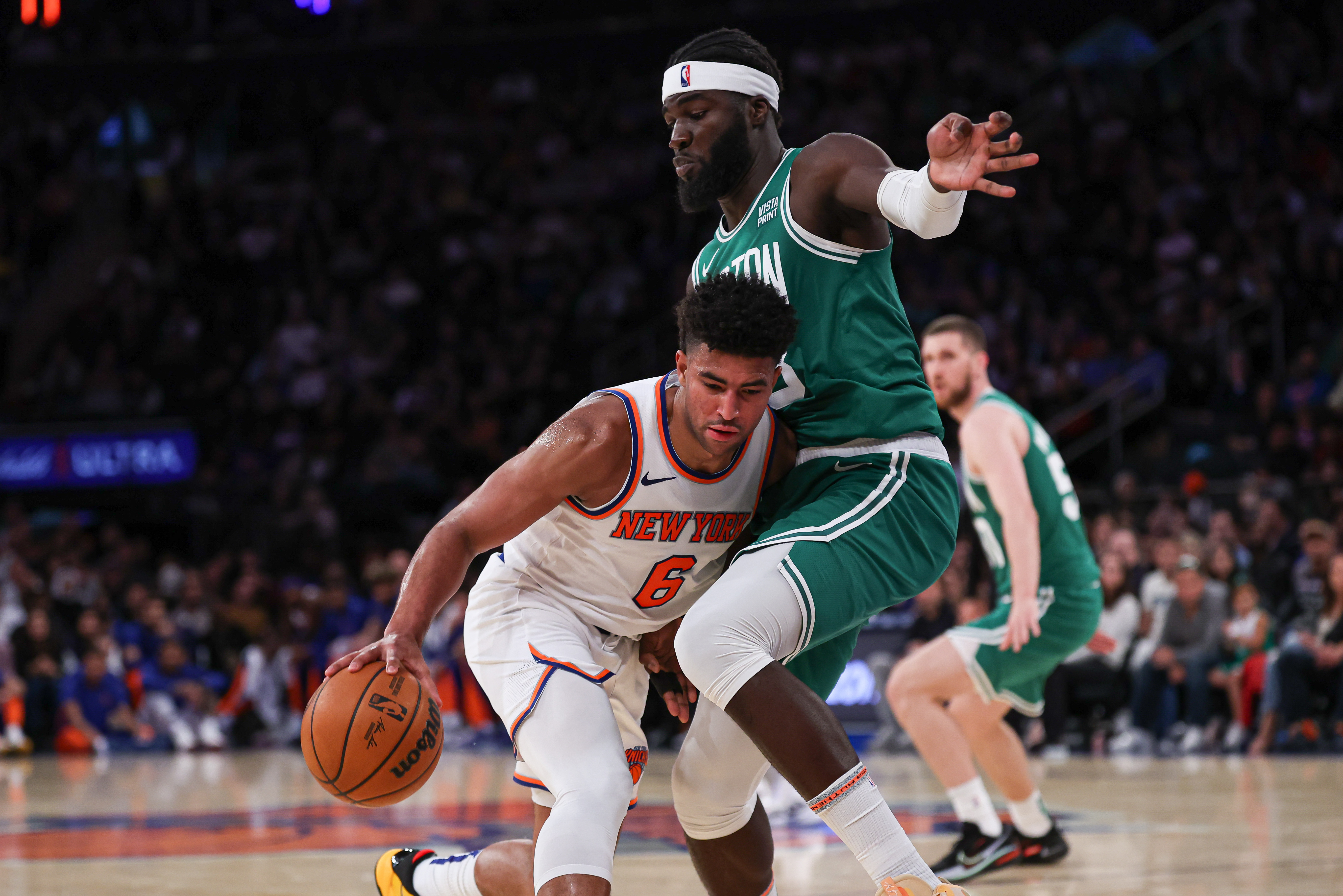 nba: preseason-boston celtics at new york knicks, quentin grimes