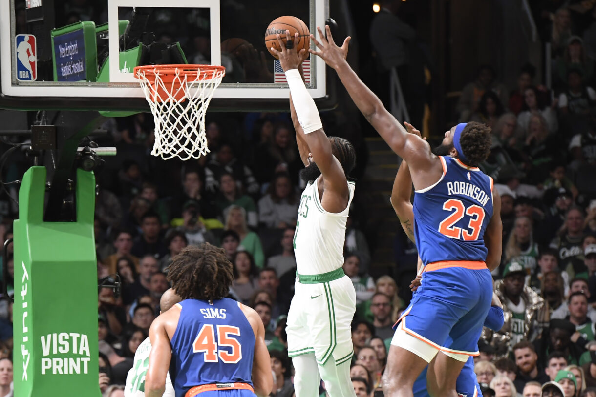 nba: preseason-new york knicks at boston celtics, mitchell robinson