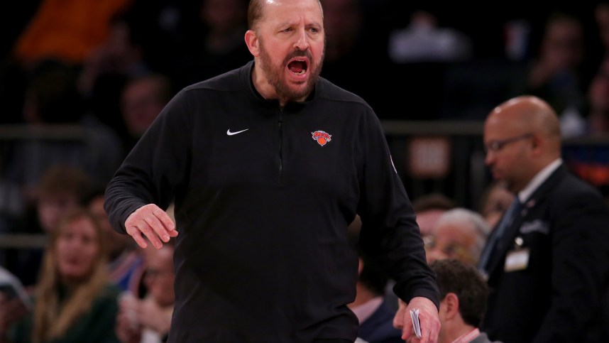 New York Knicks head coach Tom Thibodeau coaches against the Cleveland Cavaliers during the third quarter at Madison Square Garden