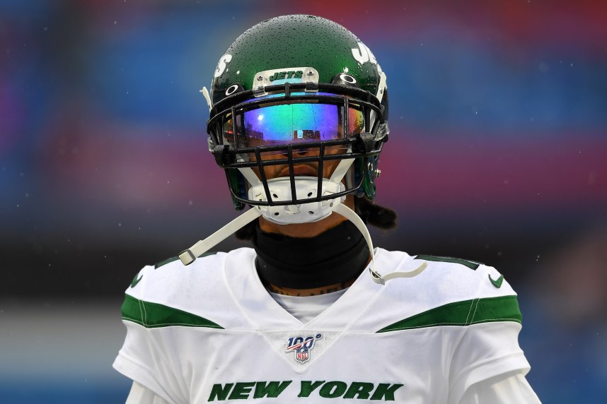 New York Jets wide receiver Robby Anderson (Robbie Chosen) (11) looks on prior to the game against the Buffalo Bills at New Era Field