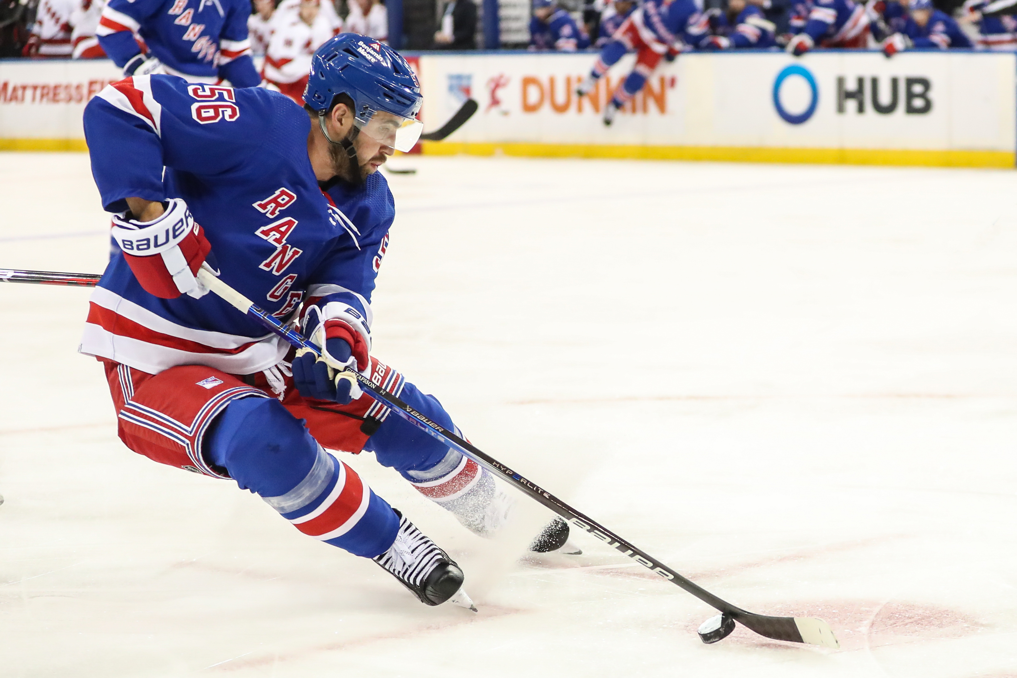 New York Rangers defenseman Erik Gustafsson (56) at Madison Square Garden