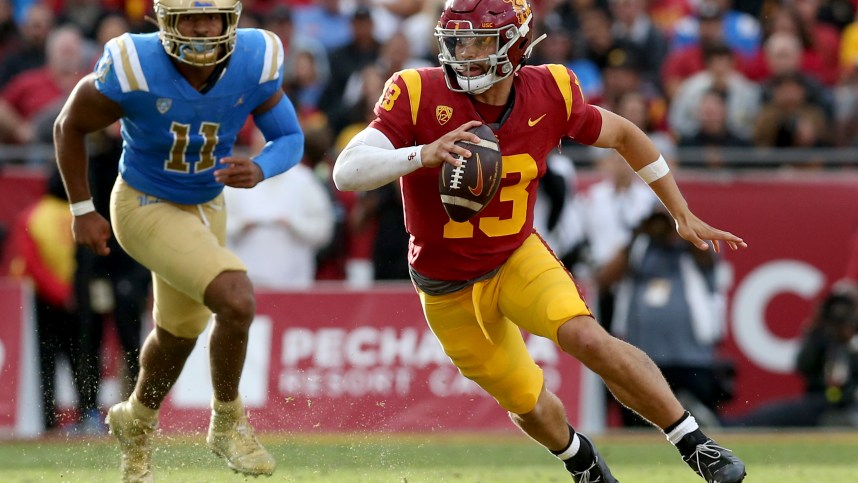 ncaa football: ucla at southern california, caleb williams, new york giants