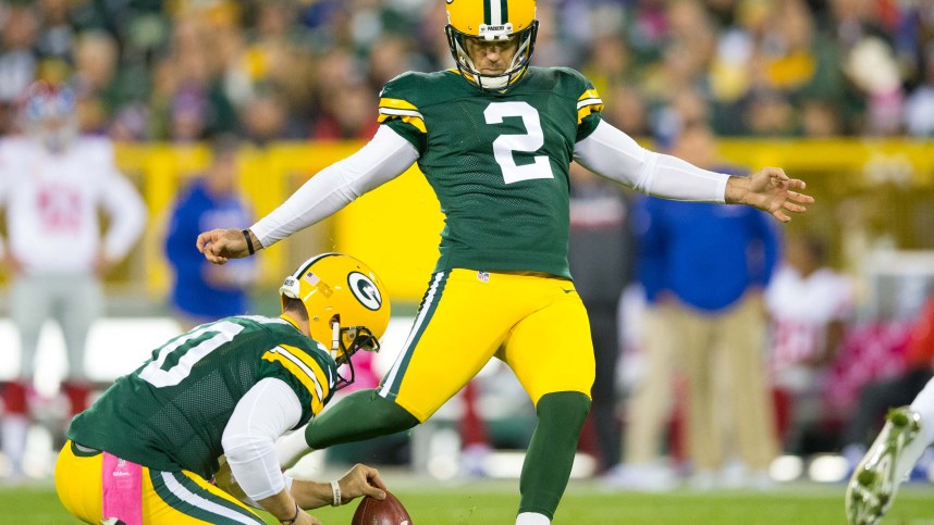 Green Bay Packers kicker Mason Crosby (2) during the game against the New York Giants at Lambeau Field