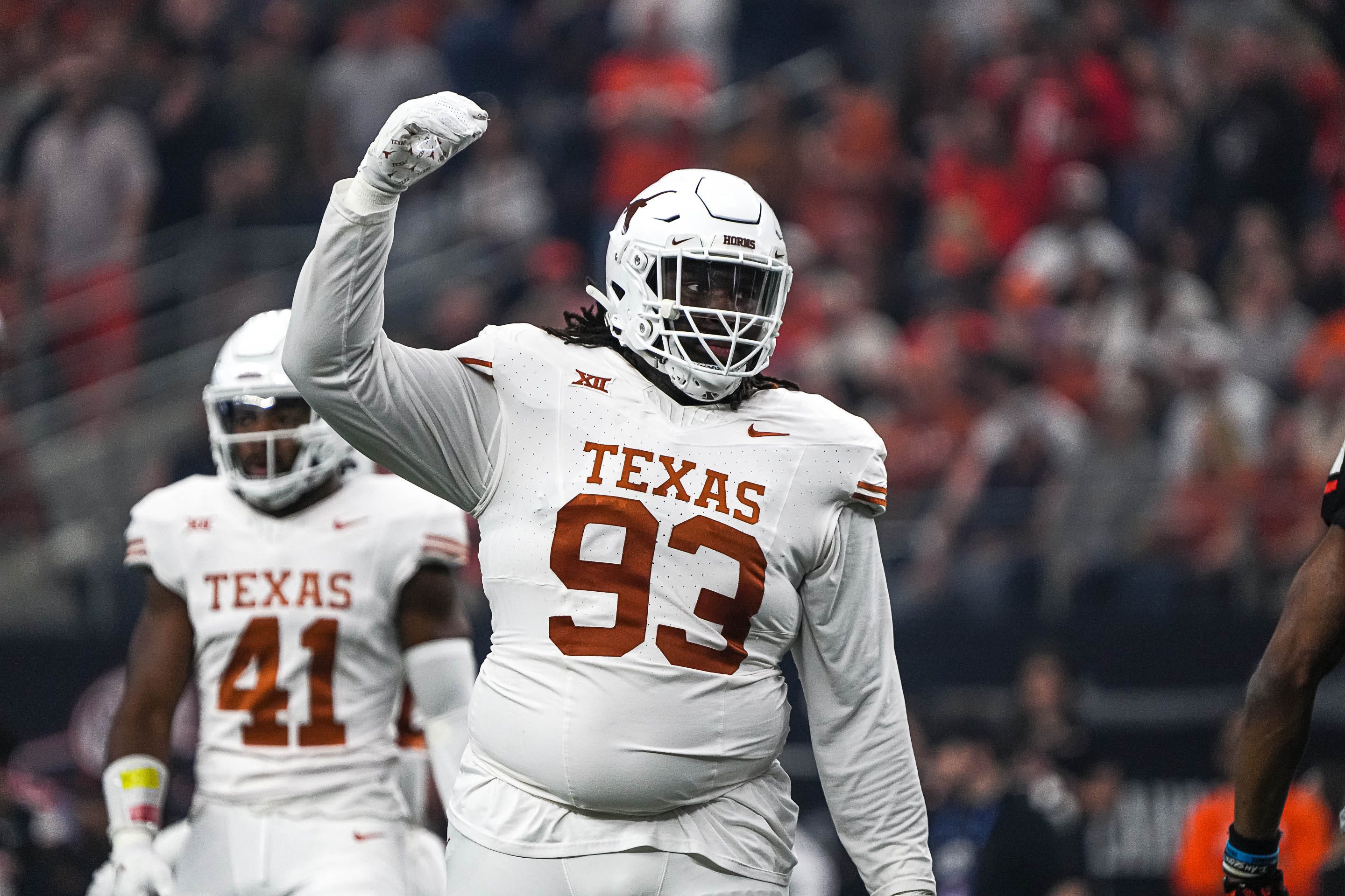 Texas Longhorns defensive lineman T'Vondre Sweat (93) (New York Giants prospect)