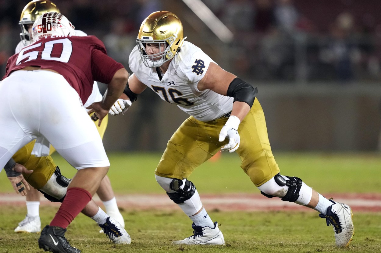 ncaa football: notre dame at stanford, joe alt, new york giants