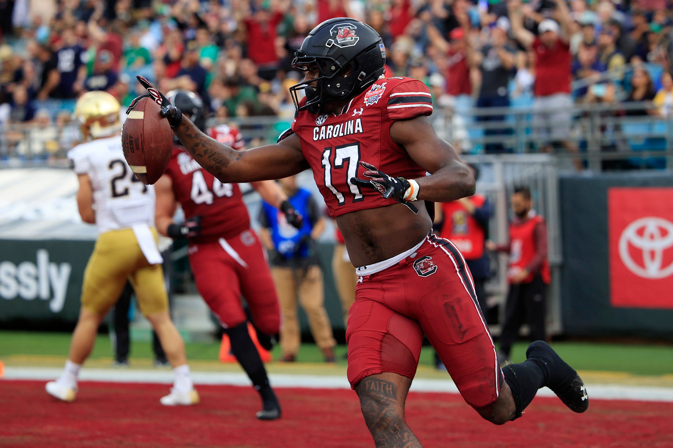 South Carolina Gamecocks wide receiver Xavier Legette (17) (New York Giants prospect)