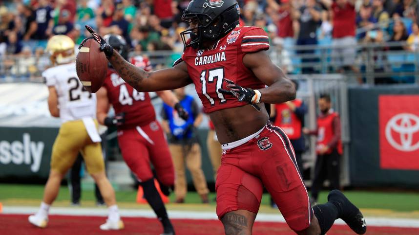 South Carolina Gamecocks wide receiver Xavier Legette (17) (New York Giants prospect)