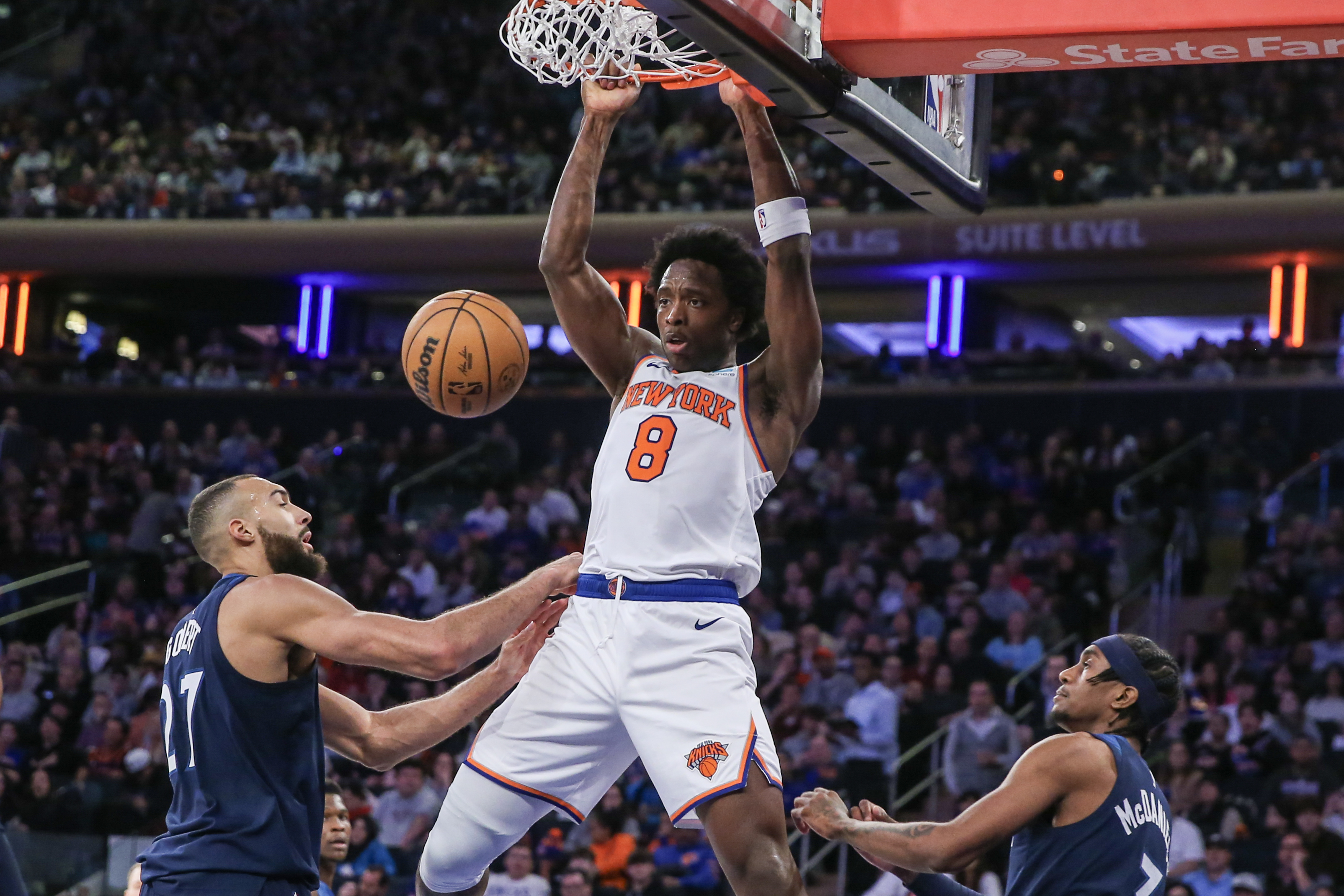 nba: minnesota timberwolves at new york knicks, og anunoby