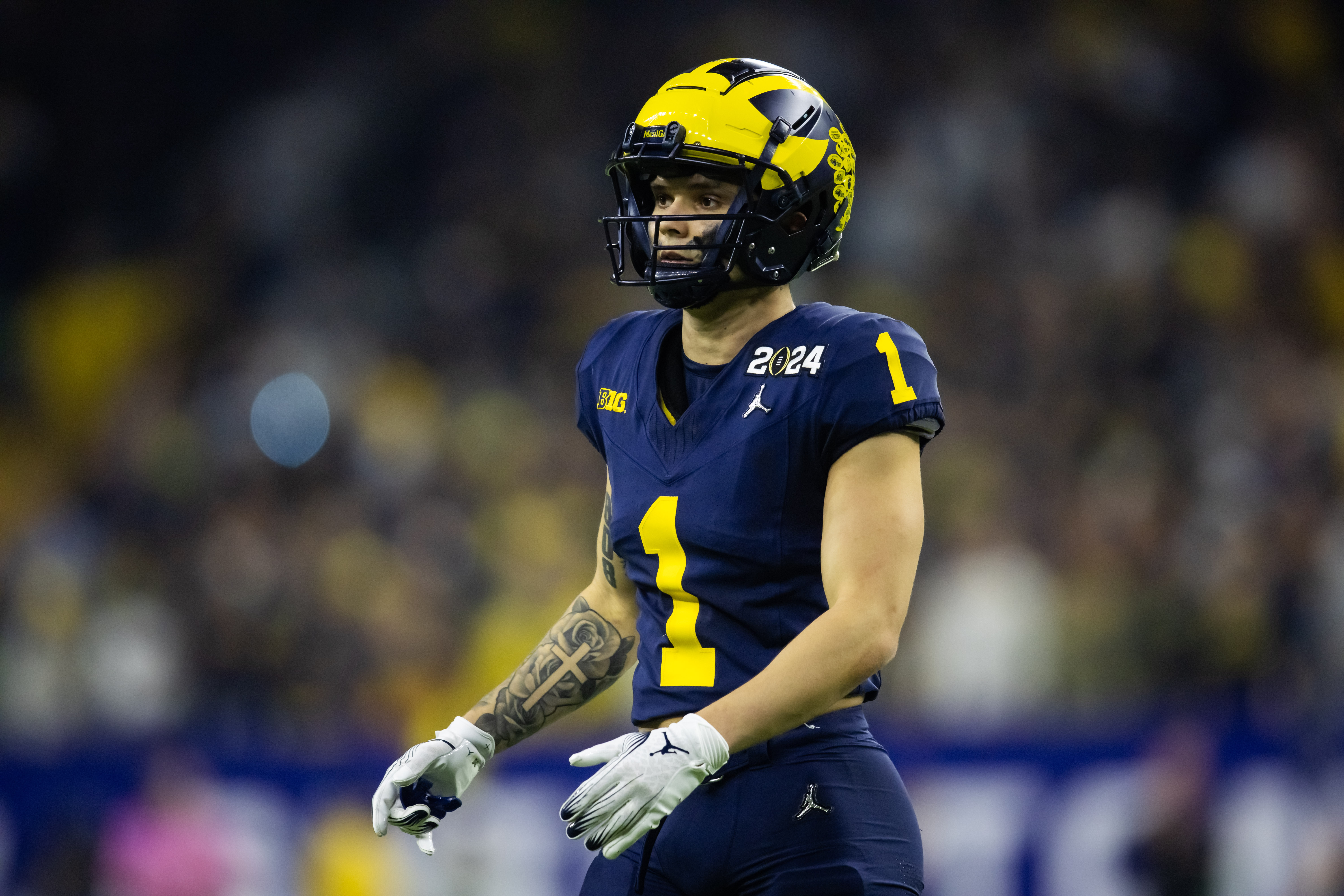 Michigan Wolverines wide receiver Roman Wilson (1) (New York Giants draft prospect)