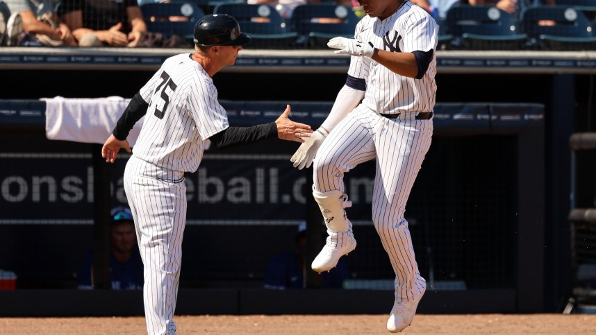 mlb: spring training-toronto blue jays at new york yankees, juan soto