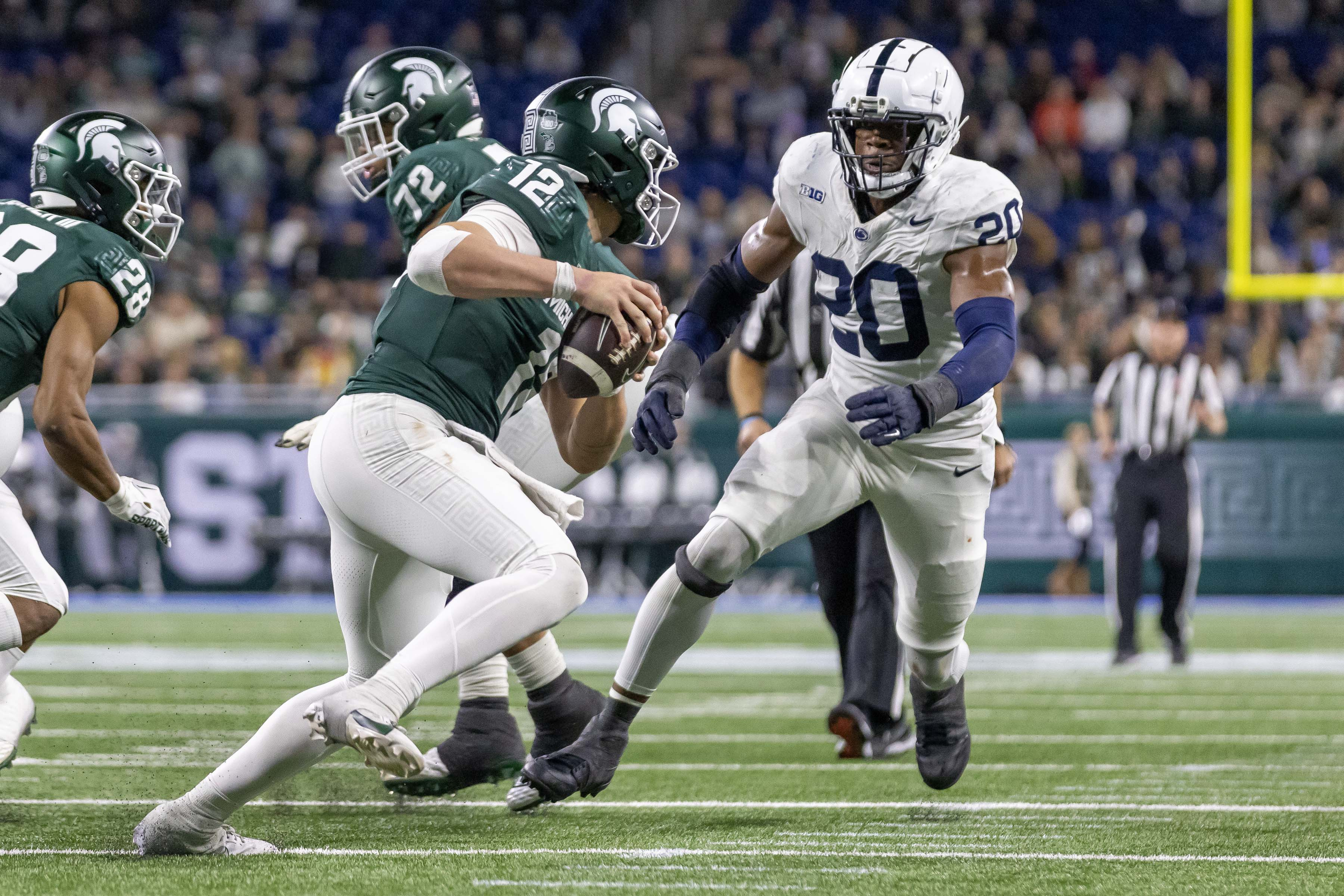 ncaa football: penn state at michigan state, adisa isaac, new york giants