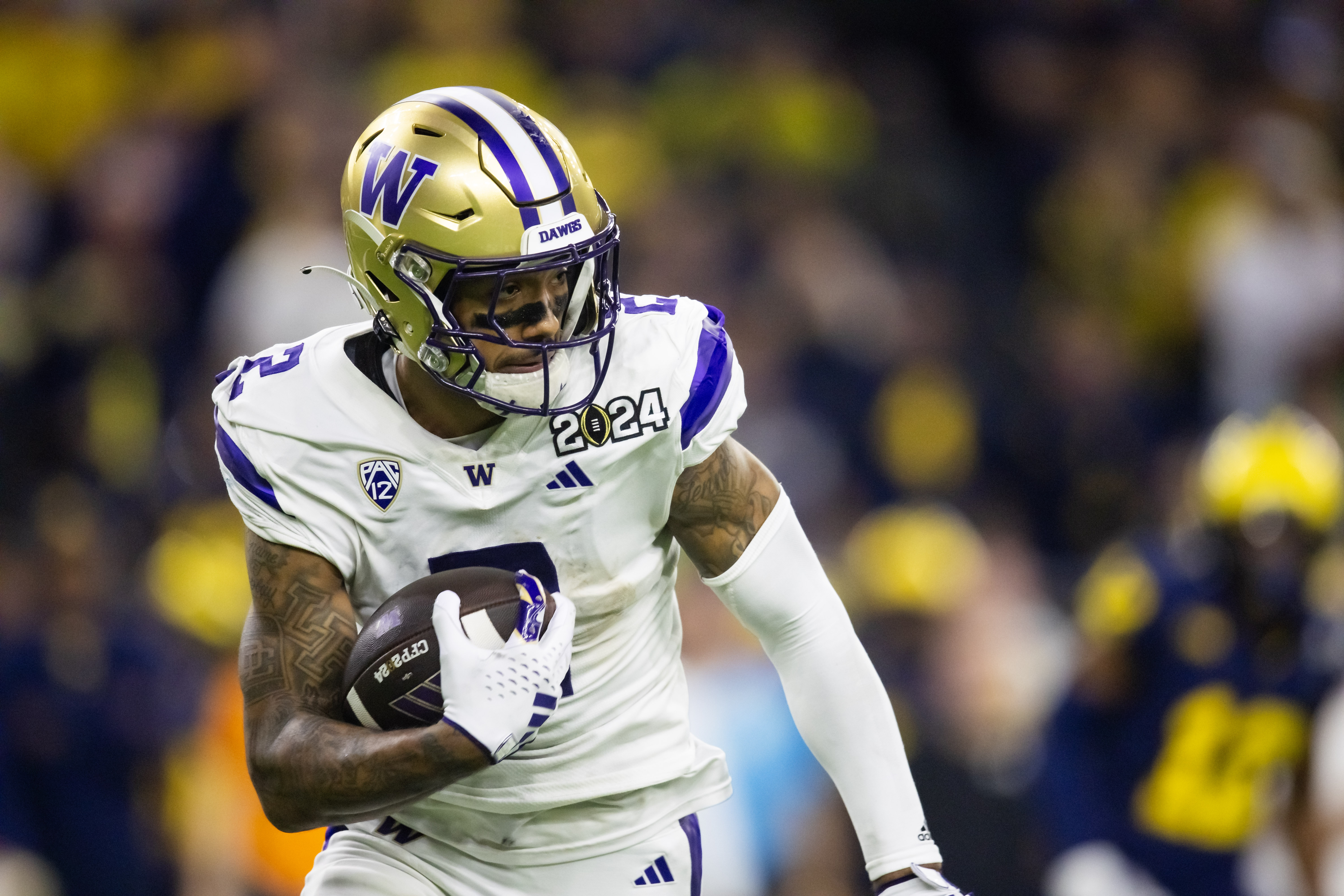 Washington Huskies wide receiver Ja'Lynn Polk (2) (New York Giants target)