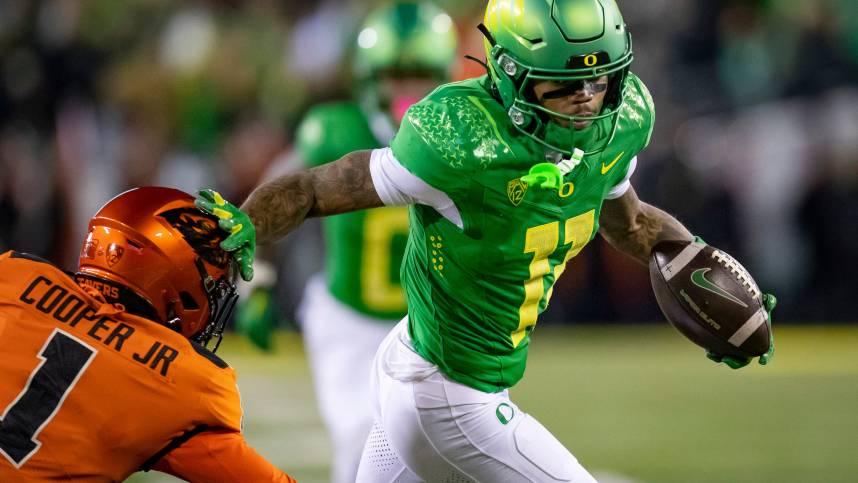 Oregon wide receiver Troy Franklin (New York Giants prospect)