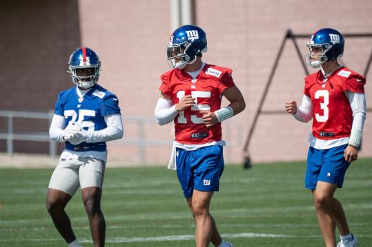 Tommy DeVito, quarterback. The NY Giants NFL team held an organized team activity at their training facility in East Rutherford, NJ on Thursday May 30, 2024.