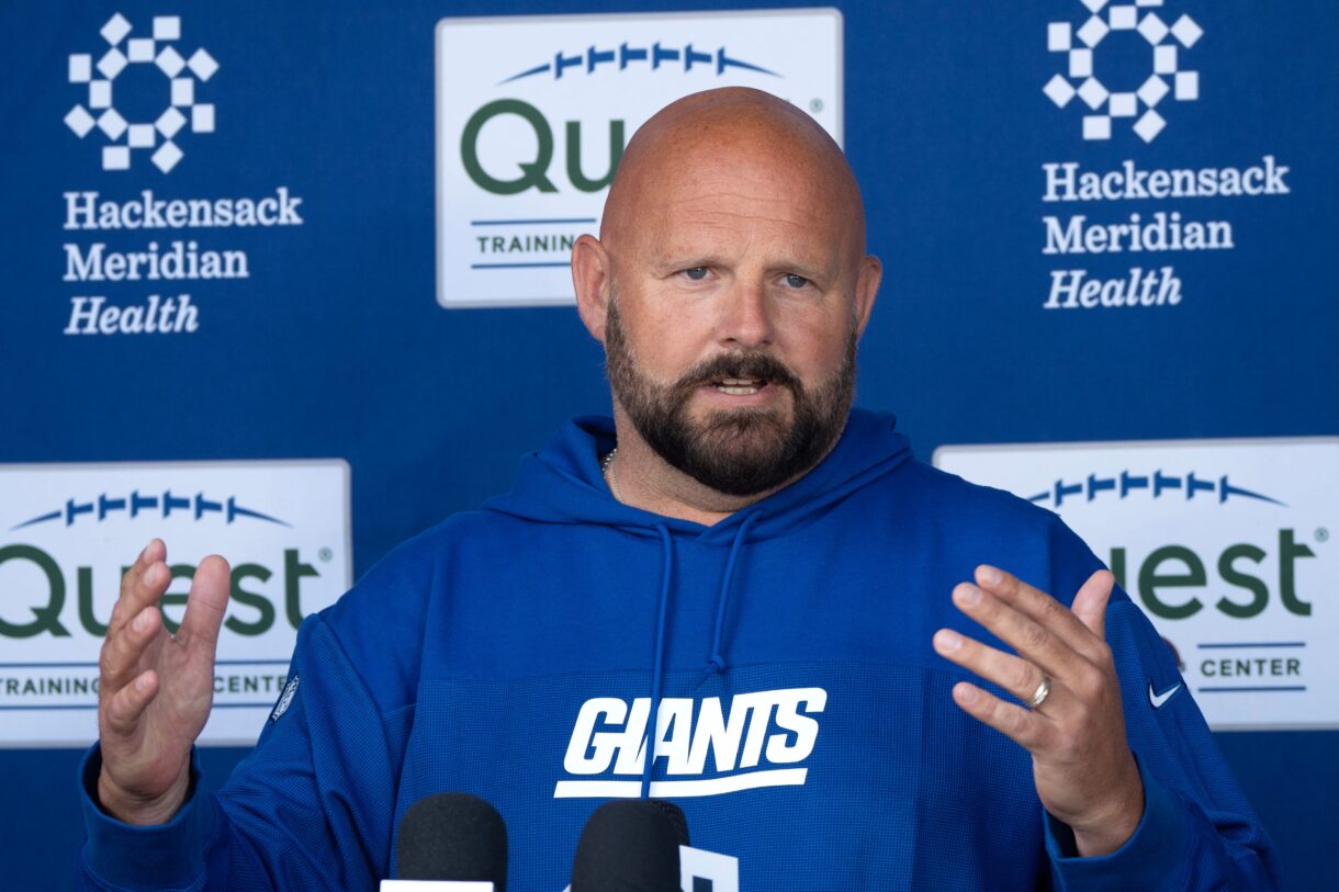 Giants Head Coach Brian Daboll at the NY Giants NFL team held an organized team activity at their training facility in East Rutherford, NJ on Thursday May 30, 2024.