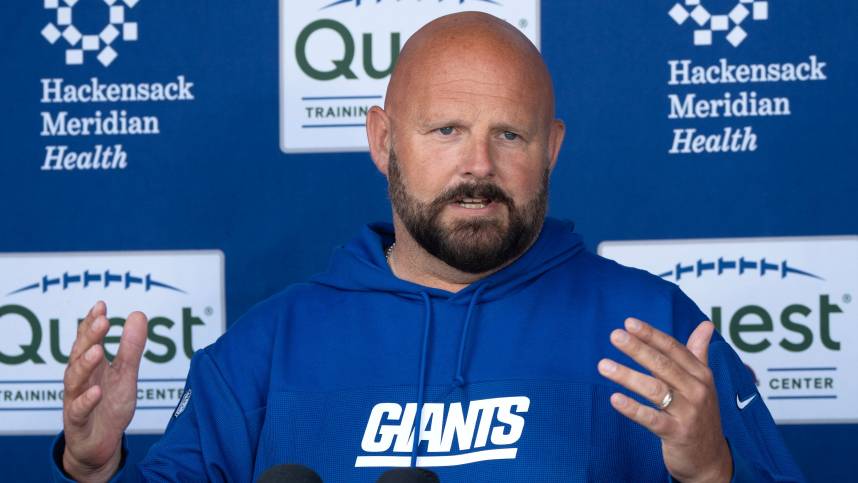 Giants Head Coach Brian Daboll at the NY Giants NFL team held an organized team activity at their training facility in East Rutherford, NJ on Thursday May 30, 2024.