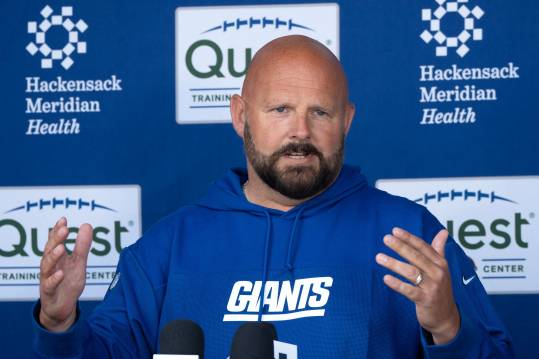 Giants Head Coach Brian Daboll at the NY Giants NFL team held an organized team activity at their training facility in East Rutherford, NJ on Thursday May 30, 2024.