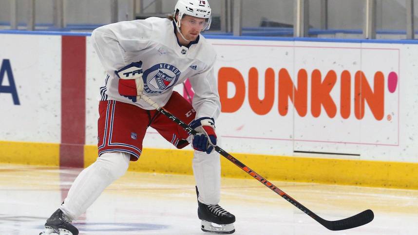 Brennan Othmann takes part in the Rangers Prospect Development Camp at the Rangers Training facility in Tarrytown July 12, 2022.