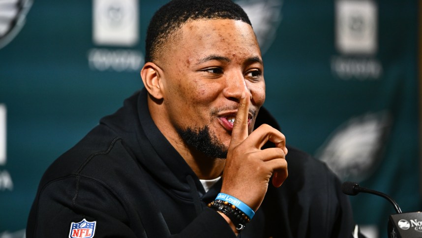 NFL: Philadelphia Eagles-Saquon Barkley Press Conference, saquon barkley, new york giants