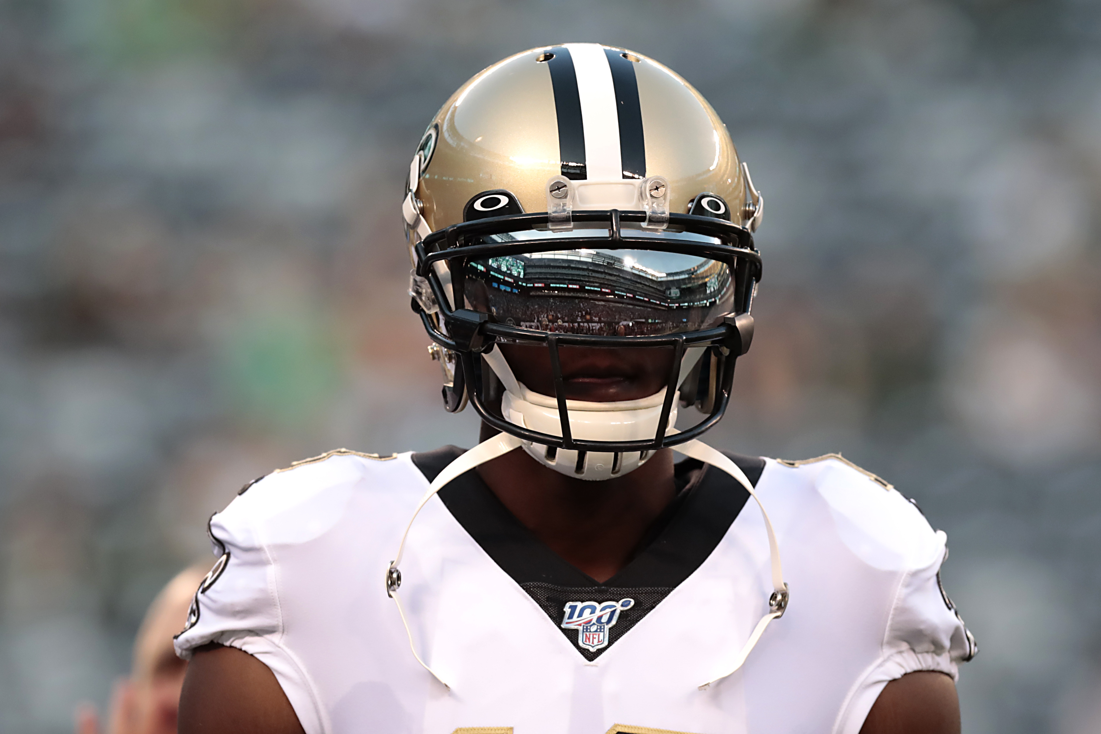 Aug 24, 2019; East Rutherford, NJ, USA; New Orleans Saints wide receiver Michael Thomas (13) warms up before playing against the New York Jets at MetLife Stadium. Mandatory Credit: Vincent Carchietta-USA TODAY Sports