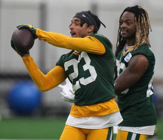 Green Bay Packers cornerback Jaire Alexander (23) is shown during organized team activities Tuesday, May 21, 2024 in Green Bay, Wisconsin.